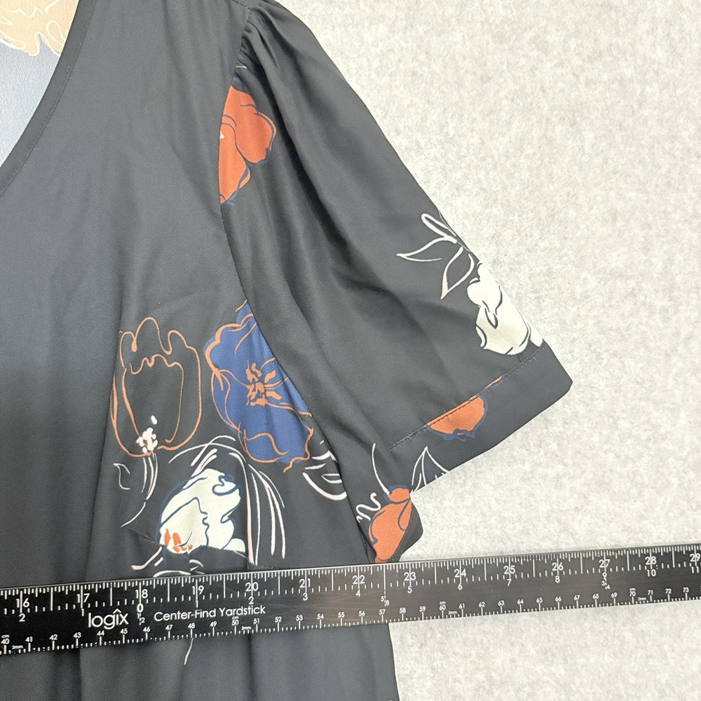 ModCloth 3X Dress Whats the Scoop Black Floral Babydoll Retro‎ 50s Rockabilly - Picture 8 of 11